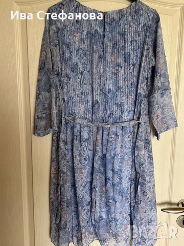 Разкошна нова  ежедневна елегантна теменужено синя рокля ситно плисе солей , снимка 5 - Рокли - 50174123
