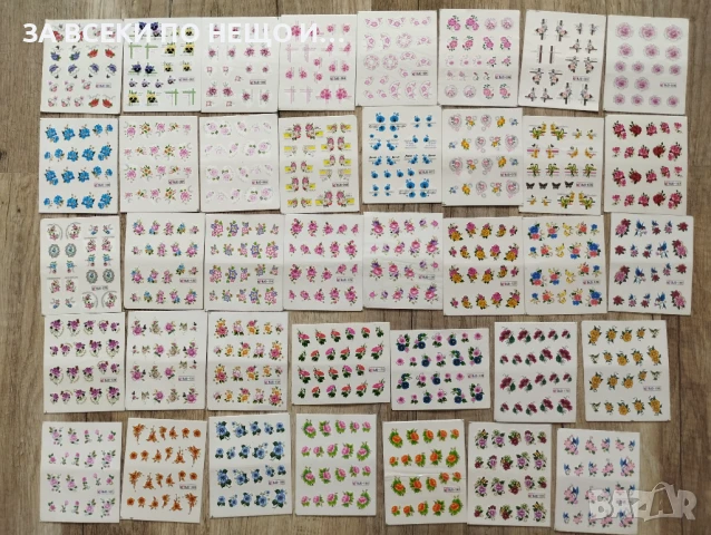 38 броя ваденки за нокти маникюр цветя