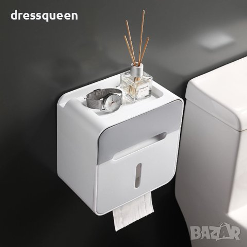 57500 Самозалепяща поставка за тоалетна хартия с чекмедже и рафт за телефон, снимка 5 - Други стоки за дома - 44125985