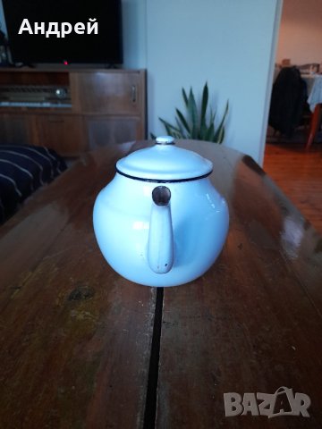 Стар емайлиран чайник #55, снимка 4 - Антикварни и старинни предмети - 43398684