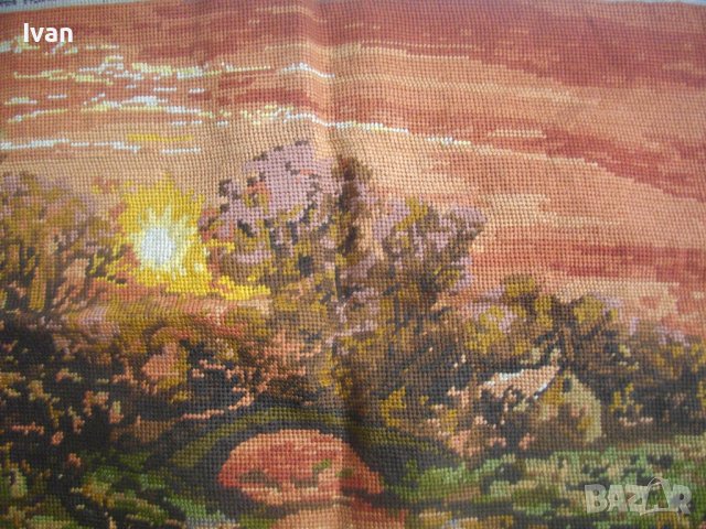 59см х 44 см-Голям Гоблен-ДМЦ Конци-Ръчно Бродиран-Нерамкиран, снимка 14 - Гоблени - 40500467