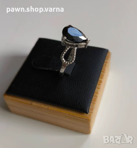 Нов сребърен пръстен 925 с камък – размер 17,5 мм