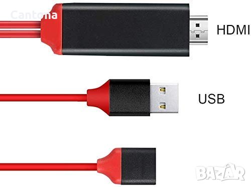 HDMI кабел за телефон към телевизор, iPhone iPad Android, Цифров AV адаптер 1080P, снимка 3 - Аксесоари за Apple - 39729945