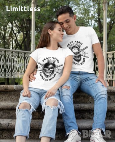 Тениски за влюбени двойки по ваш дизайн, снимка 4 - Романтични подаръци - 35457951
