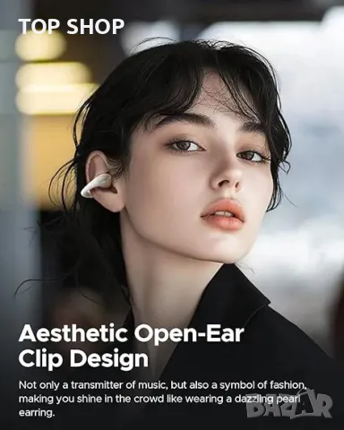 Безжични Bluetooth слушалки SoundPEATS PearlClip, бели, снимка 2 - Безжични слушалки - 49445128