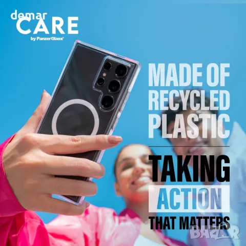 Калъф CARE BY PANZERGLASS с черна стойка за Samsung Galaxy S25 Ultra, Qi и MagSafe, прозрачен, снимка 6 - Калъфи, кейсове - 49275530