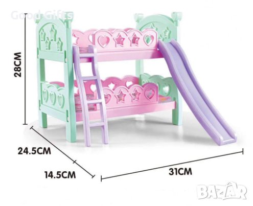 Детско двуетажно легло за кукли, снимка 5 - Кукли - 43249536