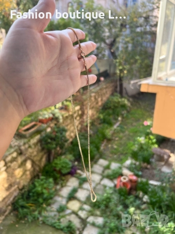 Златисто синджирче с квардратна плетка подходящо за гердан или двойна гривна ❤️, снимка 2 - Колиета, медальони, синджири - 52413612