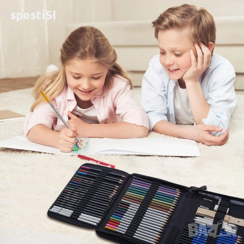 Комплект за рисуване и скициране със 60 молива, аксесоари и скицник - КОД 4816, снимка 4 - Ученически пособия, канцеларски материали - 53498828