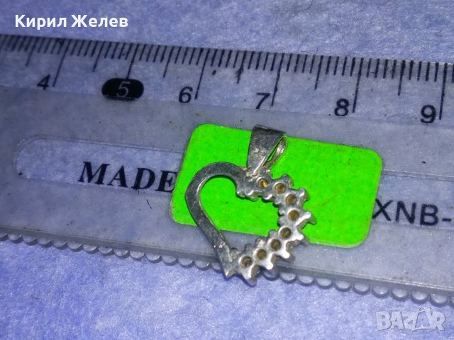 СТАР СЪРЦЕВИДЕН САПФИРЕН СРЕБЪРЕН СРЕБРО 925 МЕДАЛЬОН 34807, снимка 9 - Антикварни и старинни предмети - 40762698