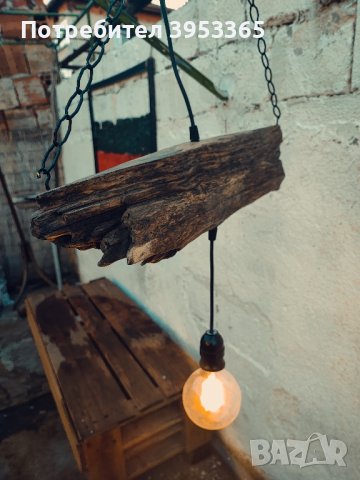 Винтидж полилей от дърво , снимка 3 - Лампи за таван - 43845663