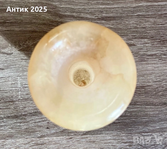 Декоративна ваза от камък (предположително мрамор/алабастър), винтидж, снимка 4 - Антикварни и старинни предмети - 53383514