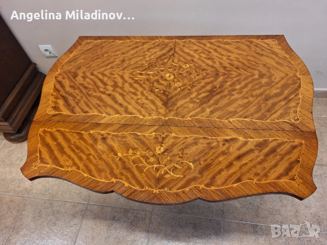 Маса с богата Интарзия Луи XV , снимка 5 - Маси - 52428485