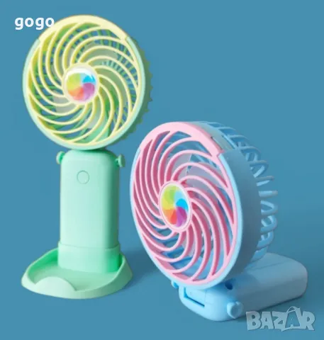 Цветен мини вентилатор с USB зареждане, снимка 3 - Вентилатори - 50395985