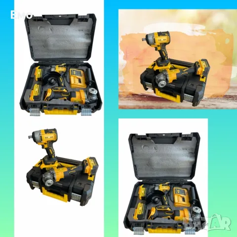 Комплект 2 в 1 акумулаторен гайковерт + ъглошлайф - 36V 8А