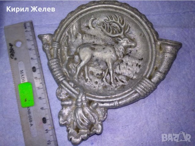 СТАРИНЕН ЛОВДЖИЙСКИ КРАСИВ с БЛАГОРОДЕН ЕЛЕН СРЕБРИСТ МЕТАЛЕН ПЕПЕЛНИК КОЛЕКЦИОНЕРСКА ЧИНИЙКА 41555, снимка 5 - Колекции - 43663089