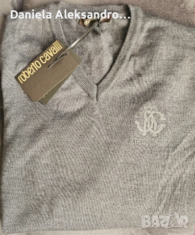 Roberto cavalli оригинален 100% вълнамъжки пуловер нов M, снимка 4 - Пуловери - 52821089