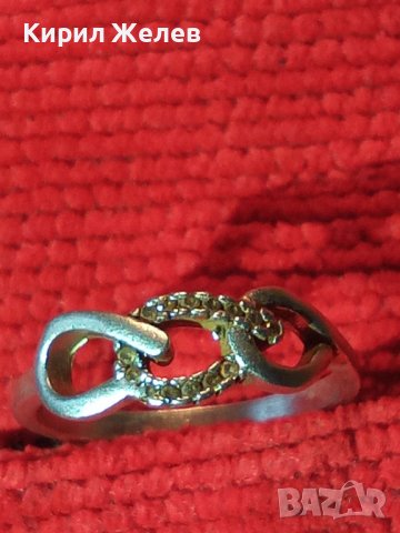 СТИЛЕН АЖУРЕН ВИНТИДЖ АРТ СРЕБЪРЕН СКЪПОЦЕНЕН ПРЪСТЕН СРЕБРО 925 АНГЛИЯ с ФАСЕТ ЦИРКОНЧЕТА 40163, снимка 4 - Пръстени - 42794832