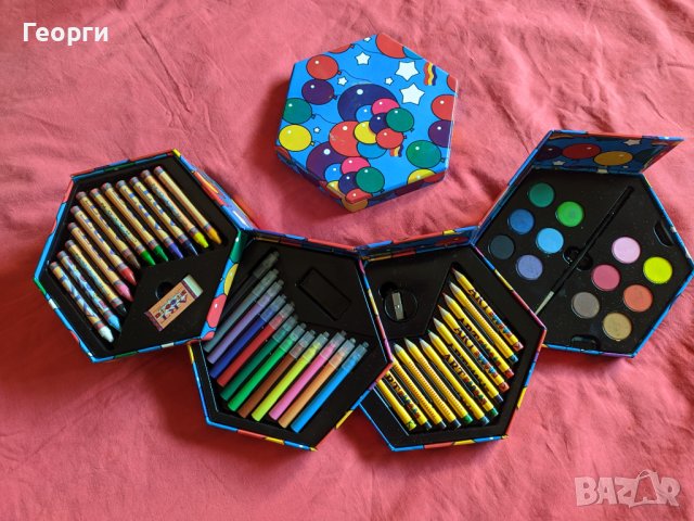Голям комплект за рисуване с моливи фрумастери пастели и боички