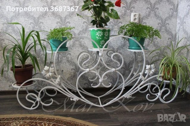 Цветарници и стойки за цветя и саксии от ковано желязо, снимка 4 - Стайни растения - 40218794