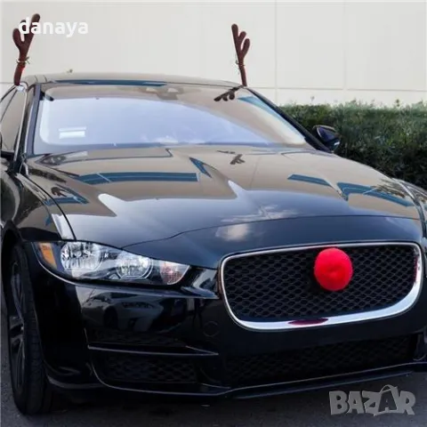 5390 Коледни еленски рога за автомобил Коледна украса за кола Еленови рога и нос, снимка 4 - Аксесоари и консумативи - 47743083