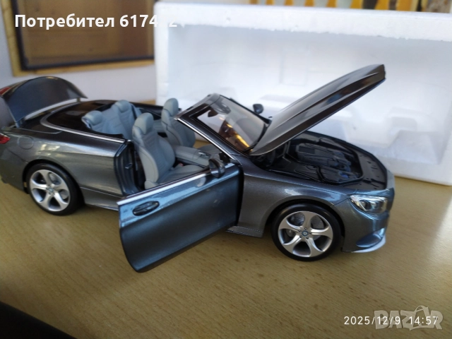 1:18 Метален модел на  Mercedes S Class Cabriolet/ C217 /2015 -Norev, снимка 13 - Колекции - 52709493