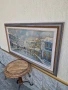 Голяма много красива антикварна авторска картина масло върху платно , снимка 7