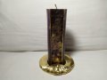 Колекционерска масивна свещ с бронзова поставка., снимка 5