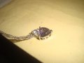 САПФИРЕНО НЕЖНО КРАСИВО АРТ ДЕКО КОЛИЕ БЛАГОРОДНА СТОМАНА с БЯЛА ПОЗЛАТА и ЦИРКОН 27257, снимка 10