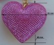 Ключодържател сърце луксозен с кристали малък пискюл и верижка, снимка 9