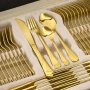 Луксозен комплект прибори Cheffinger – 72 части със сребърно/златно покритие и куфар за съхранение, снимка 11