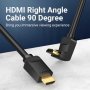 Vention Кабел HDMI Right Angle 90 v2.0 M / M 4K/60Hz Gold - 2M - AARBH, снимка 7