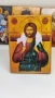 Икона на Иисус Христос Добрия Пастир – дървена икона с магнит, ръчна изработка 8x6 см, снимка 2