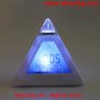 LED будилник и метеостанция с форма на пирамида светещ в 7 цвята, снимка 12