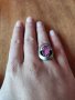 Стар сребърен пръстен с необработен рубин (10) , снимка 1 - Пръстени - 38590469