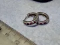 ПРЕКРАСНИ РУБИНЕНИ СРЕБЪРНИ ОБЕЦИ - АНГЛИЯ СРЕБРО 925 с ЮВЕЛИРНО ФАСЕТИРАНИ РУБИНИ 50065, снимка 16