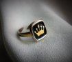 Стар сребърен пръстен "Корона на кралица", злато,позлата, снимка 1 - Пръстени - 39240415