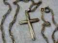 СТАР ОРНАМЕНТИРАН СРЕБЪРЕН КРЪСТ СРЕБРО 835 N с СРЕБЪРНА ВЕРИЖКА СРЕБРО 900 МАЙСТОРСКА РАБОТА 50113, снимка 9