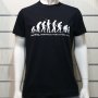 Нова мъжка тениска с трансферен печат Човешка еволюция в черен цвят, снимка 10
