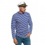 Нов мъжки моряшки комплект: моряшка блуза с дълъг ръкав и капитанска шапка, снимка 7