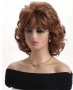 Къса дамска къдрава кафява синтетична перука с бретон, снимка 3