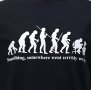 Нова мъжка тениска с трансферен печат Човешка еволюция в черен цвят, снимка 2