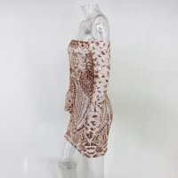Уникална къса официална рокля пайети Avin Alessa Cliche, снимка 5 - Рокли - 26464794
