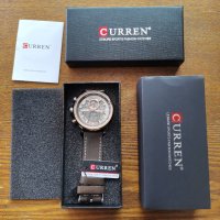 CURREN Gold 8380 Луксозен мъжки кварцов часовник с кожена каишка, снимка 6 - Мъжки - 40417910