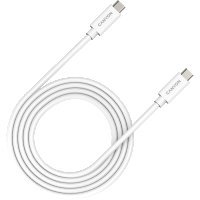 Зареждащ кабел CANYON UC-44, USB TYPE-C to TYPE-C, 2М, Бял SS30252, снимка 1 - USB кабели - 40064163