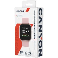 Смарт часовник CANYON CNS-SW78PP Salt Розов, Водоустойчив С вграден аудио плейър, снимка 4 - Смарт гривни - 36640702