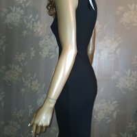Anna Fleid- XS,S- Стилна  нова с етикет официална черна рокля по тялото от стегнато трико с бижу, снимка 4 - Рокли - 38211354