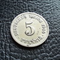 Стара монета  5 пфенига 1910 г. буква  F  - Германия- топ цена !, снимка 10 - Нумизматика и бонистика - 39779527