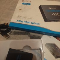 eSynic HDMI сплитер, HDMI сплитер 2 Way Splitter 1 вход 2 изхода  НОВ, снимка 3 - Друга електроника - 43506524