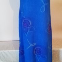 Дълга лятна синя рокля р-р Л , снимка 1 - Рокли - 36864701